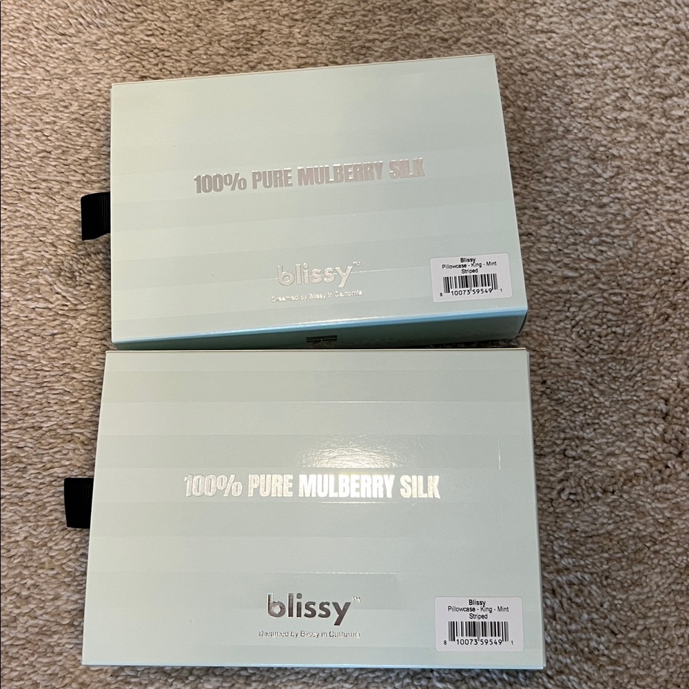 Blissy Mint Green 2 Striped King Size Pillowcases - Picture 6 of 7